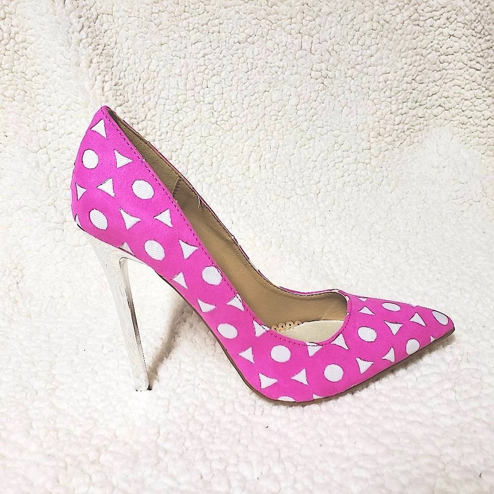 Pink Pointy Toe High Heel Pumps - Picture 3 of 6